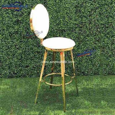 China Contemporary Gold Steel Stool With Back Tall Bar Chair Chair Convertible Metal Party Outdoor Bar Stools for sale