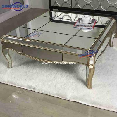 China Other Modern Gold Coffee Table Frame Mirrored Rectangle Shaped Center Tea Table For Home Hotel for sale