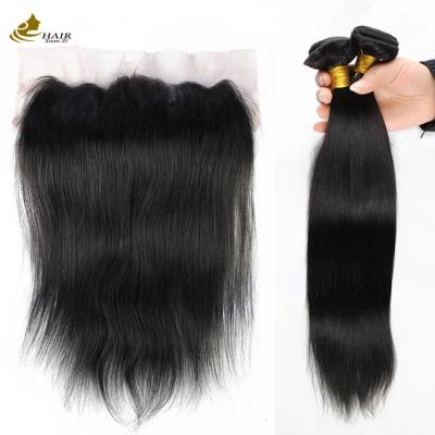 China Straight Remy Brazilian Human Hair Bundle met kant voorkant Te koop