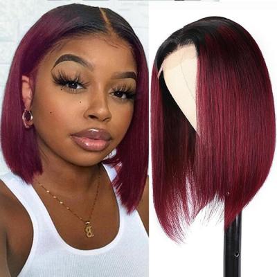 China Customized Color Bob Wig Human Brazilian Hair Wigs Lace Front Wig for sale