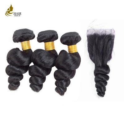 China Full Cuticle Virgin Human Hair Weft Deep Loose Wave Bundles for sale