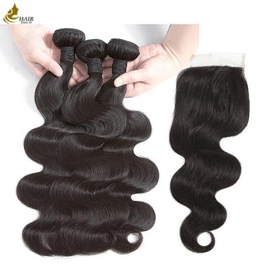 China 9A Indian Virgin Human Hair Weft Bundles met afsluiting OEM Te koop