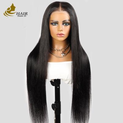 China Factory Price 26 Inch Human Hair Wig Full Lace Virgin Human Long Hair Bone Straight Shiny Lace Wig for sale