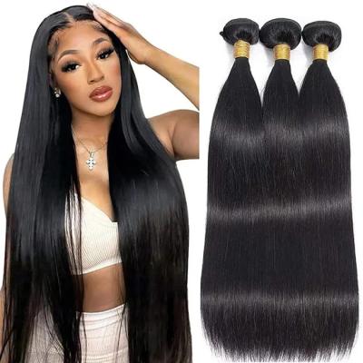 China Hair Weft Human Virgin Remy Hair Bundle Straight Double Drawn Natural Black for sale