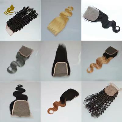 China Cheap Straight Chinese Virgin Human Hair 4X4 13*4 Lace Closure for sale