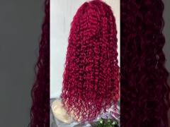 water wave colored glueless front lace wig