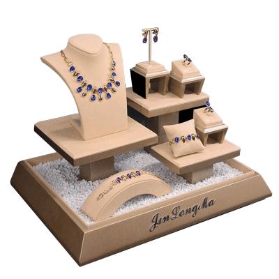 China Custom High Quality Jewelry Display Wholesale Microfiber Jewelry Display Set For Jewelry Store for sale