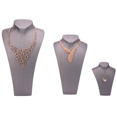 China Female Jewelry Display Mannequin Bust Neck Display Necklace Display Pu Leather Neck Stands Mannequin Necklace for sale