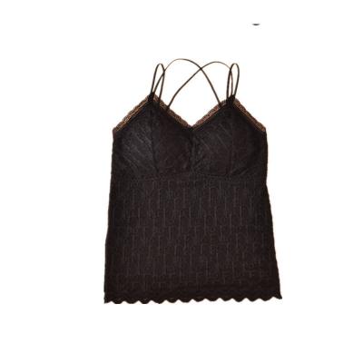 China Women's autumn and winter plus thick warm velvet vest ladies lace up base protection chest strap small thermal underwear German velvet vest for sale