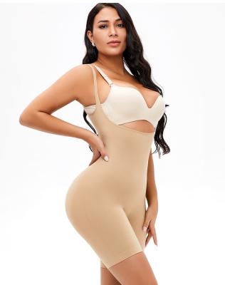 China Breathable plus size fat woman seamless shapewear, waist brace, abdomen crotch and open hip overalls waist trainer shapewear for sale