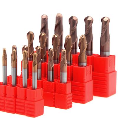 China AISHITE Carbide Precision 2 Flute Cutting Ball Nose CNC Tool Bit With Coating for sale