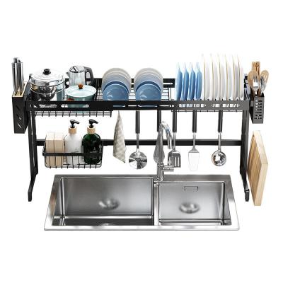 China High Quality Sustainable Stainless Steel Kitchen Dish Storage Shelves Over Sink Roll Up Dish Drying Rack for sale