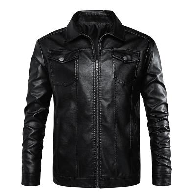 China New large size men's PU leather jacket waterproof racing motorcycle suit stitching men's jacket leather jacket for sale