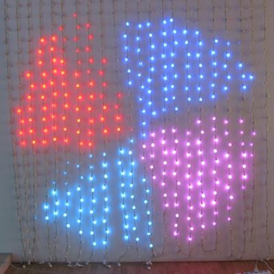 China New size app control Rbg curtain christmas led pixel lights dmx control led string lights for sale