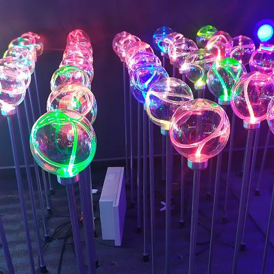 China 24v Decoration Led Balls Fiber Optic Light Hanging Ball Light Pattern Outdoor Waterproof Light For Holiday Park Street Garden Decoration for sale