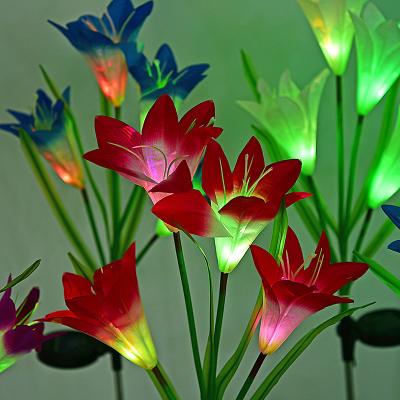 China Lily Light Outdoor Solar Decorative Light Waterproof Colorful Decoration Pattern for Holiday Park Garden Square Decoration for sale