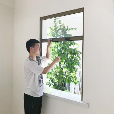 China Wind-resistance class-2 aluminum retractable window insect screen / window insect screen window china for sale