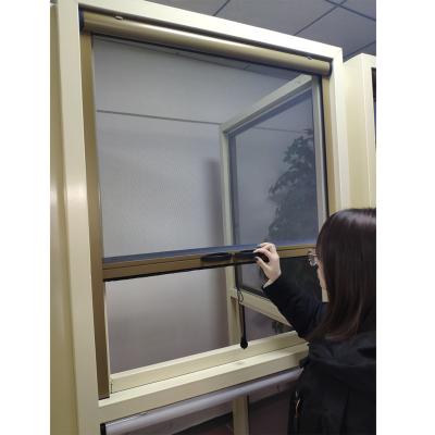 China Retractable Fiberglass Mesh Roller Screen Window DIY PVC Profile Customization Mosquito Roller Fly Screen Window for sale