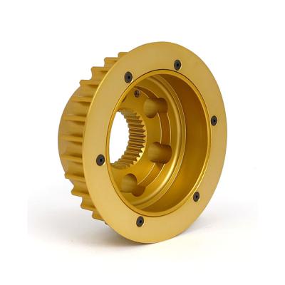 China Garment Shops Customized Lightweight Aluminum Gold Anodized Aluminum Transmission Pulley Made In China for sale