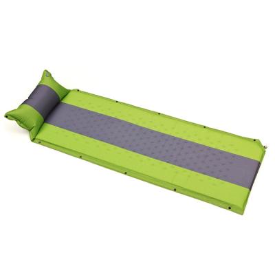 China Ningbo Xiangpeng 75D PVC Printing Polyester Pongee Coated PVC Mat, Good Quality Outdoor Sleep Protection Self Inflating Mat With Pillow for sale