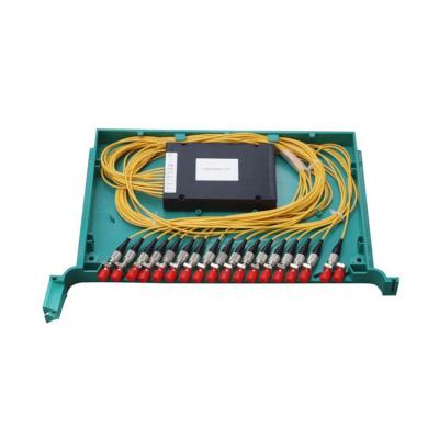 China FTTX 1*16 Tray Type Optical PLC Splitter With FC LC ST SC Connectors Available for sale