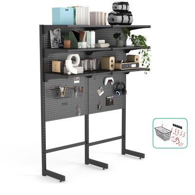 China Home Indoor Type Regular Display Furniture Living Room DIY Storage Shelf Iron Metal Floor Stand Shelving Units Multifunctional For Home Use for sale