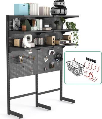 China Behind The Doors/On Walls Metal Hole Plate Shelf Metal Storage Rack Game Shelf Units Home Office Standing Cabinets With Metal Pegboard for sale