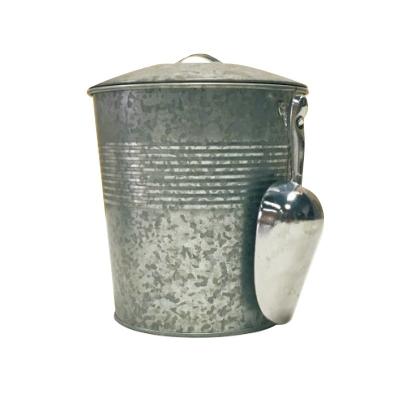 China Sustainable Metal Ice Bucket Galvanized Cold Beer For Party Bucket With Lid And Scoop for sale