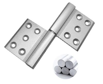 China Aluminium Room Door Hinges Five Hole Mute Flag Door Hinge Silver Color for sale