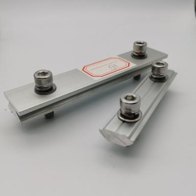 China Aluminium Mid Clamp On H Steel For Solar Panel Mounting On Grounding Clips for sale