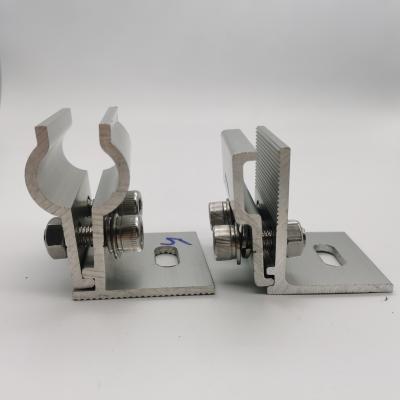 China Apartment Aluminium Solar Panel Rail Clamps With Spring Nut And Grounding Clip for sale