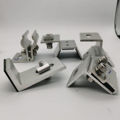 China Aluminium Solar Panel Rail Clamps With Limit Bolts And Springs for sale