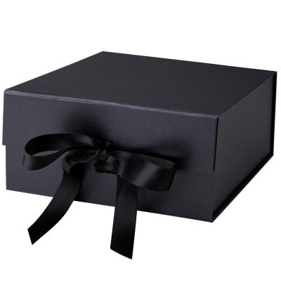 China Recyclable Custom Luxury Black Magnetic Gift Packaging Paper Gift Box For Birthdays Easter Wedding Valentines Day and Office Parties for sale