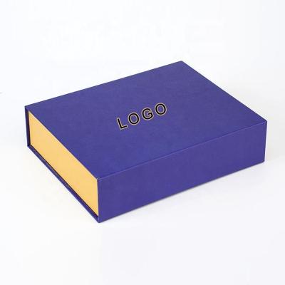 China Recyclable Custom Flip Rigid Large Luxury Foldable Black Magnetic Closure Gift Box Packaging with Ribbon for sale