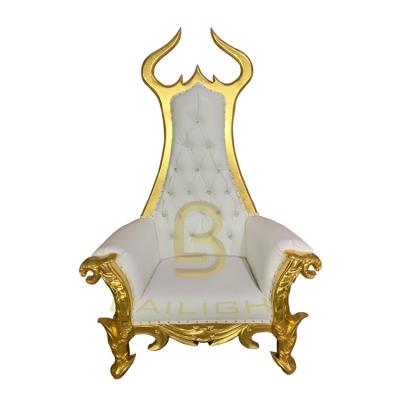 China Adjustable (Other) Wedding Royal Sofa Bride Throne Gold Wedding Sofa Chair for sale