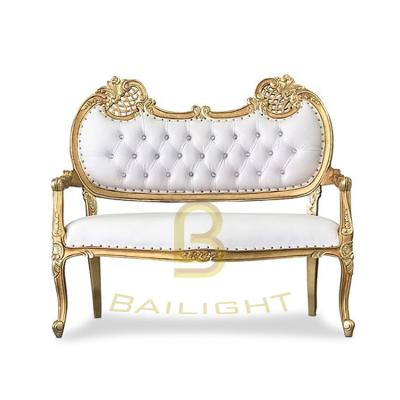 China Modern Wedding Sofa Royal Furniture King Throne Bride and Groom Chair 2 Seats Wide Wedding Sofa for sale