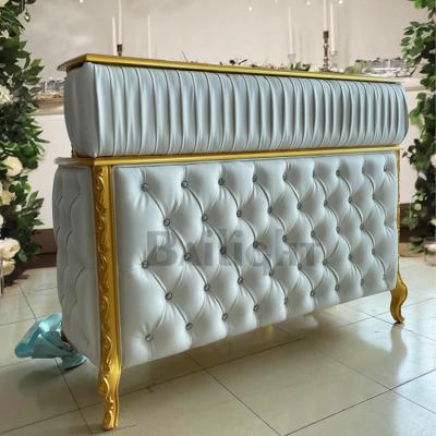 China Modern Simple Wooden Frame Bar Furniture Decor Leather Bar Table for sale