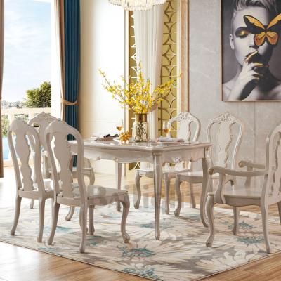 China Wholesale hard high quality royal white european antique dining table round hotel table for sale