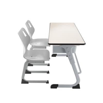 China School Furniture Modern Wooden Table With Plastic Chair Student Double Desk Chair Popular Set for sale