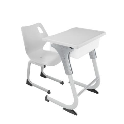 China Modern New Design School Furniture Desk Set Fashionable Comfortable Simple School Study Desk And Chair On Sale for sale