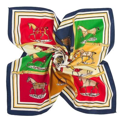 China Custom Logo Square Veil Scarves Wholesale Uniform Scarf Colorful Medical Accessorize Scarf for sale