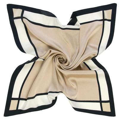 China Custom Long Logo for Square Silk Satin Scarf Event Brand Scarves Silk Feel Design My Own Scarf for sale