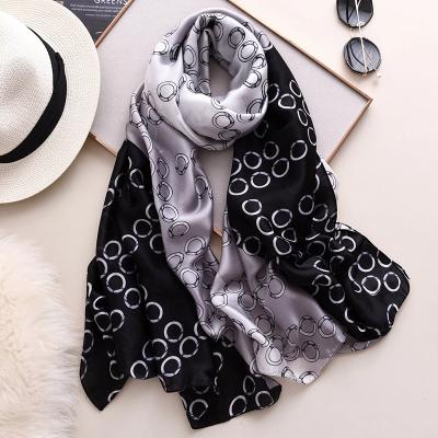 China Wholesale Custom Digital Print Polyester Women's Hijab Women's Shawl Long Wrinkle New Style Scarf for sale