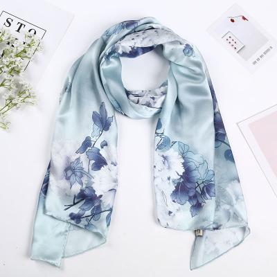 China Long Solid Color Scarf Marbling Silk Ruby Silk Scarf Youtube Silk Scarf for sale