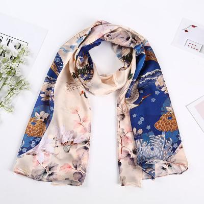 China youtube silk long scarf shandkerchief marbling shawl and scarf for sale