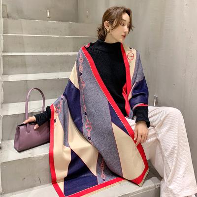 China 2021New Wool Korean Soft Cashmere Scarf Women's Winter Style Double-Sided Thickened Shawl for sale