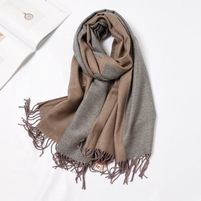 China All-match cashmere-like dual-use shawl Korean style classic winter thickened women's long section scarf for sale