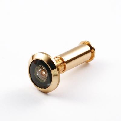 China 190 Degree Viewing Angle Door Viewer Modern Wild Solid Brass Hole Glass Lens for sale