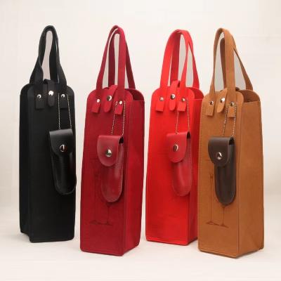 China Europe Custom Eco-friendly red wine felt storage bag wine bag 750ml single bottle wine holder tote bags for sale