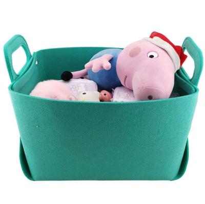 China Folding Thicken Fabric Foldable Oversized Capacity baby Cloth Organizer kids toy Sock Debris Underwear Wool Felt laundry Storage Basket for sale